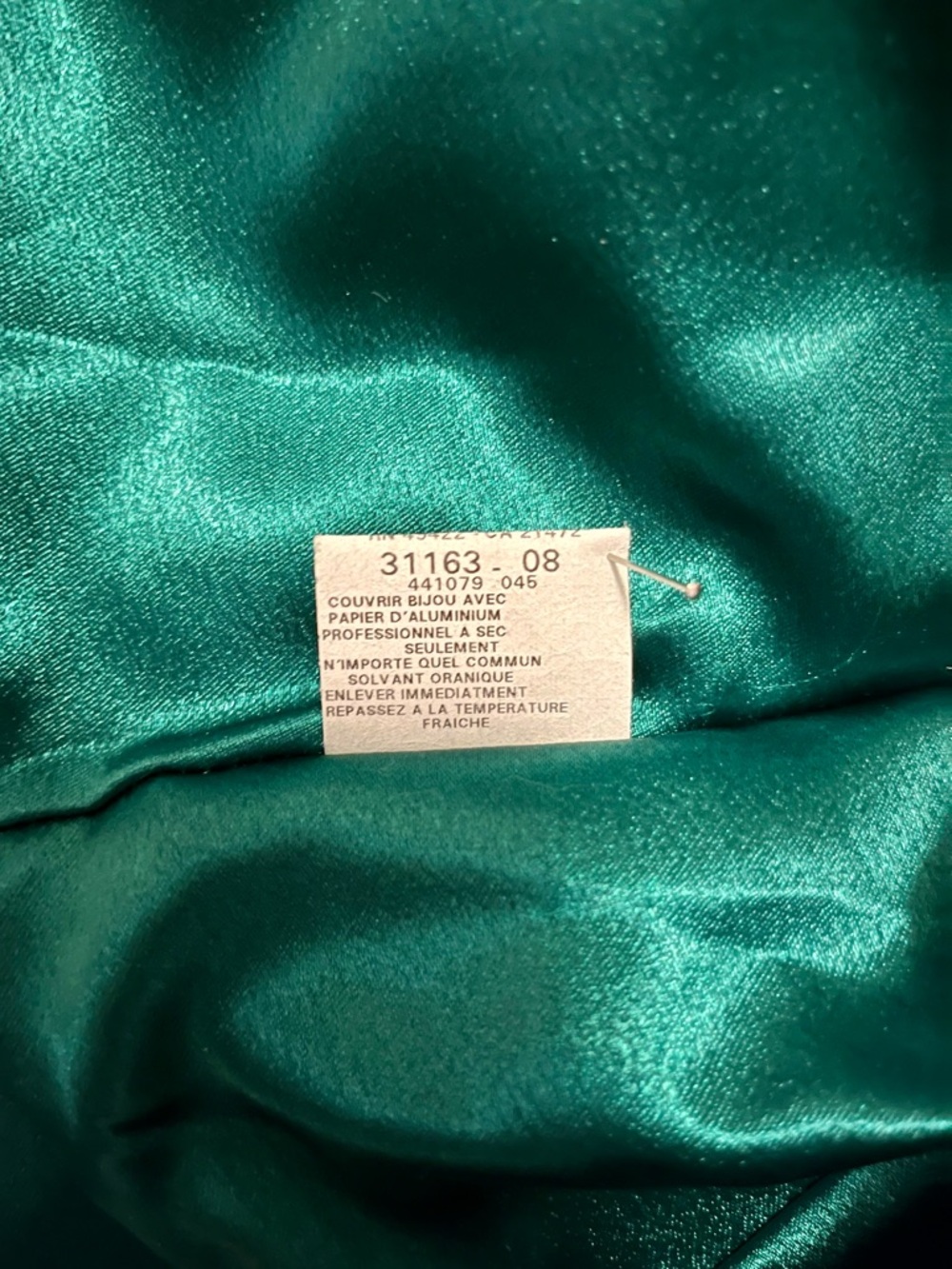Jessica McClintock for Gunne Sax Halter Satin Gown, Emerald Green, Size 3/4 NWT - Picture 9 of 10